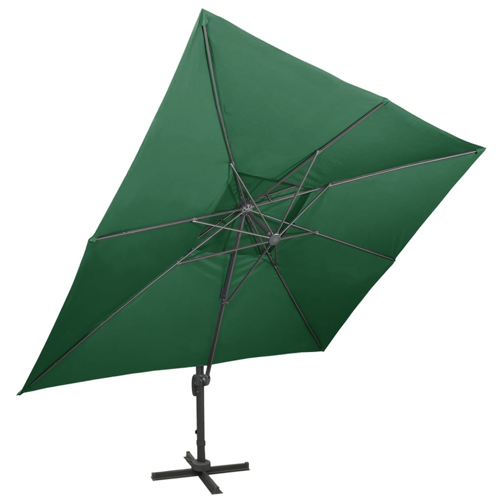 Vidaxl flytende parasol med dobbelttak 400x300 cm grønn