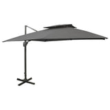 Vidaxl zweefparasol met dubbel dak 300x300 cm antracietkleurig