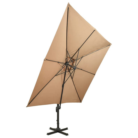 Vidaxl zweefparasol met dubbel dak 300x300 cm taupe