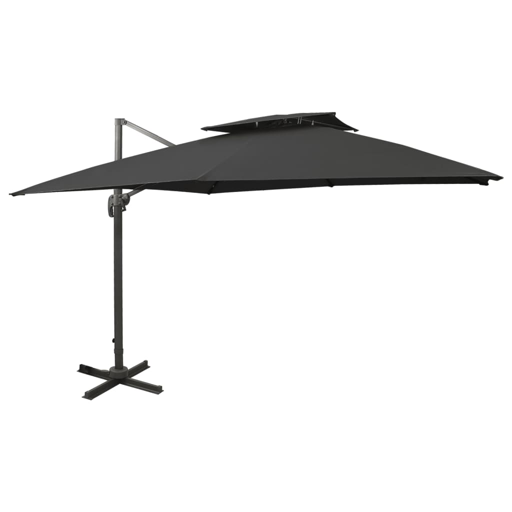 Vidaxl schwimmend Parasol mit Doppeldach 300x300 cm schwarz