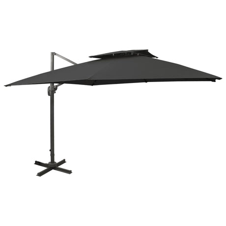 Vidaxl schwimmend Parasol mit Doppeldach 300x300 cm schwarz