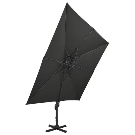 Vidaxl schwimmend Parasol mit Doppeldach 300x300 cm schwarz
