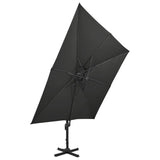 Vidaxl flytende parasol med dobbelt tak 300x300 cm svart