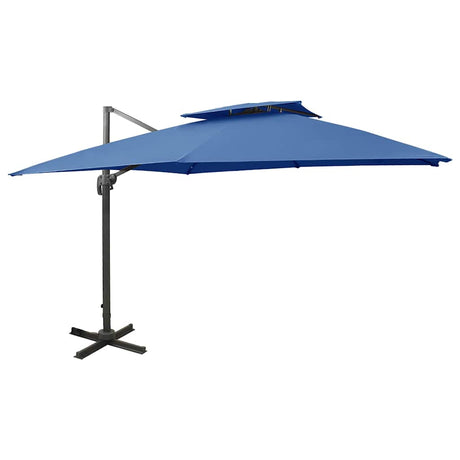 Vidaxl schwimmendes Parasol mit Doppeldach 300 x 300 cm Azure Blau