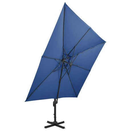 Vidaxl schwimmendes Parasol mit Doppeldach 300 x 300 cm Azure Blau