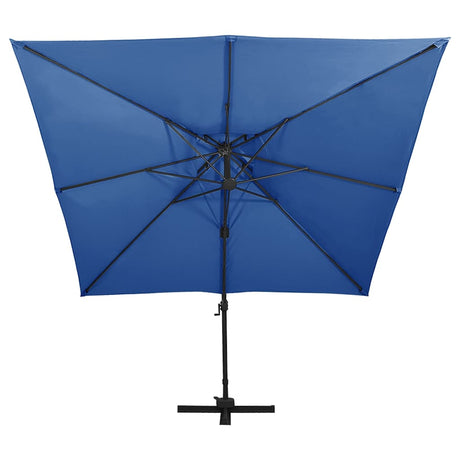 Vidaxl schwimmendes Parasol mit Doppeldach 300 x 300 cm Azure Blau