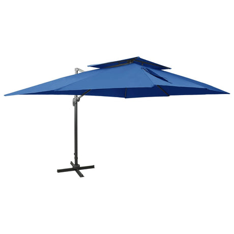 Vidaxl schwimmendes Parasol mit Doppeldach 400x300 cm Azure Blau