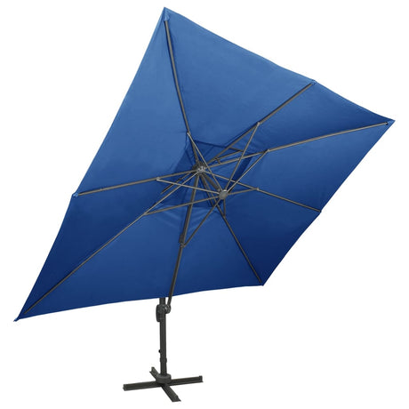 Vidaxl schwimmendes Parasol mit Doppeldach 400x300 cm Azure Blau