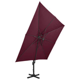 Vidaxl -schwimmendes Parasol mit Doppeldach 300x300 cm Burgunderrot
