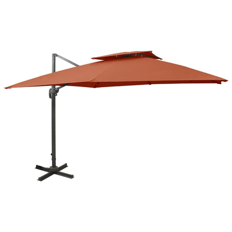 Vidaxl -schwimmendes Parasol mit Doppeldach 300x300 cm Terracotta -Colored