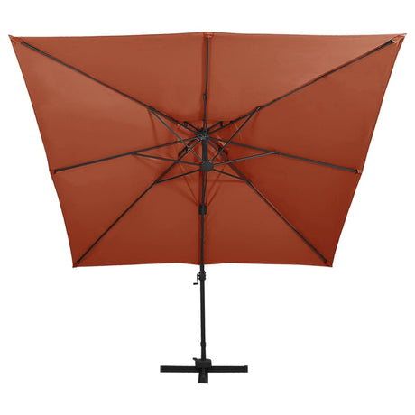Vidaxl -schwimmendes Parasol mit Doppeldach 300x300 cm Terracotta -Colored