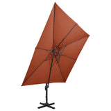 Vidaxl flytende parasol med dobbelt tak 300x300 cm terrakotta -farget