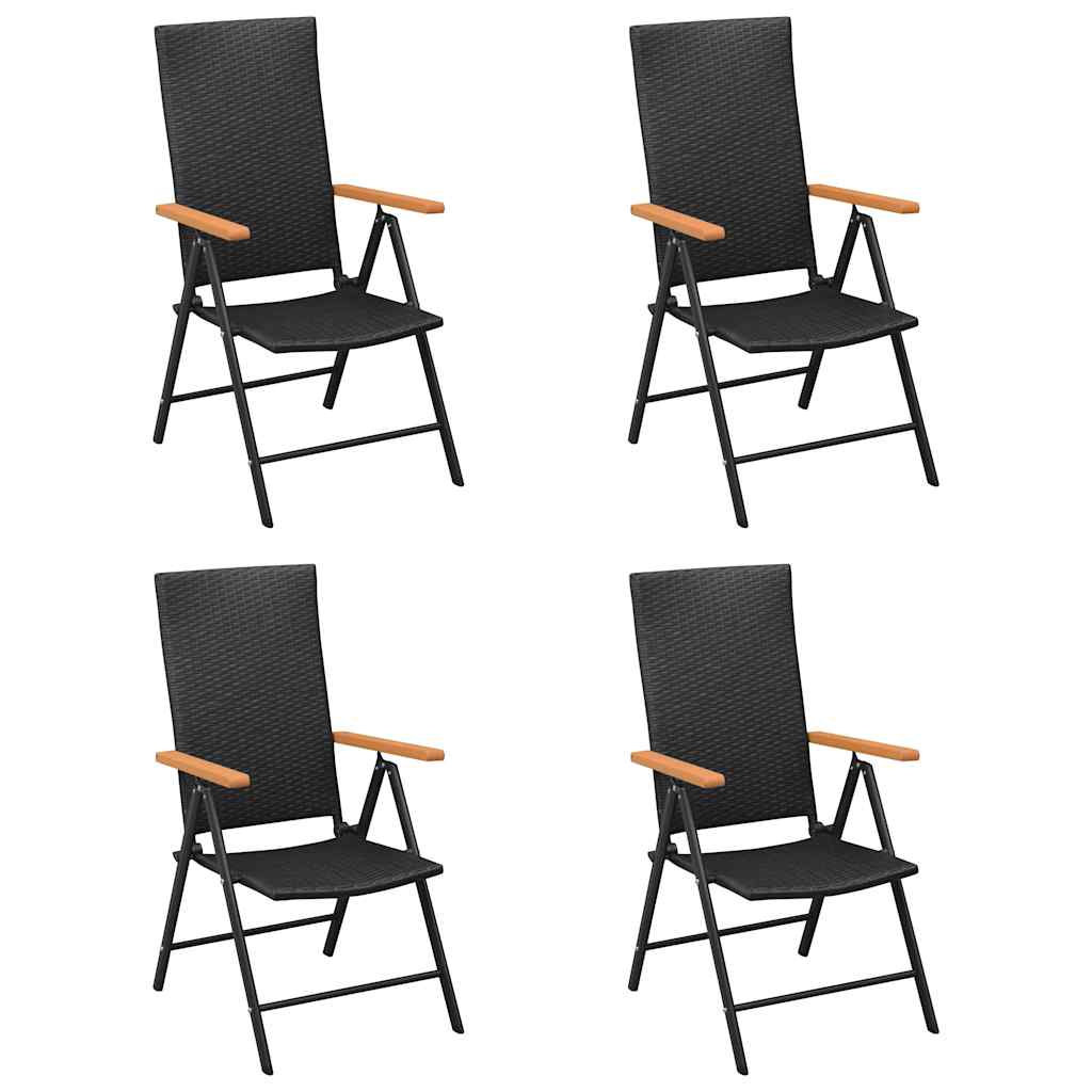 Vidaxl tuinstoelen 4 st poly rattan zwart