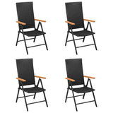Vidaxl tuinstoelen 4 st poly rattan zwart