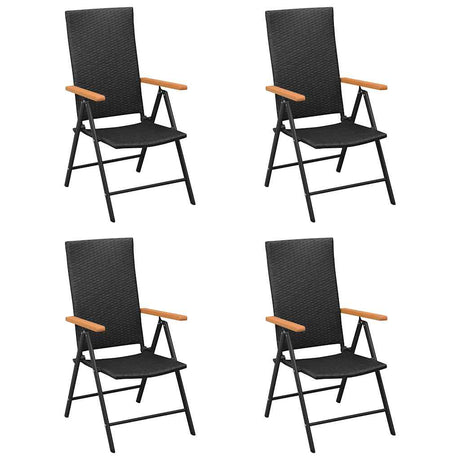 Vidaxl tuinstoelen 4 st poly rattan zwart
