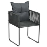 Vidaxl tuinstoelen 4 st met kussens poly rattan zwart