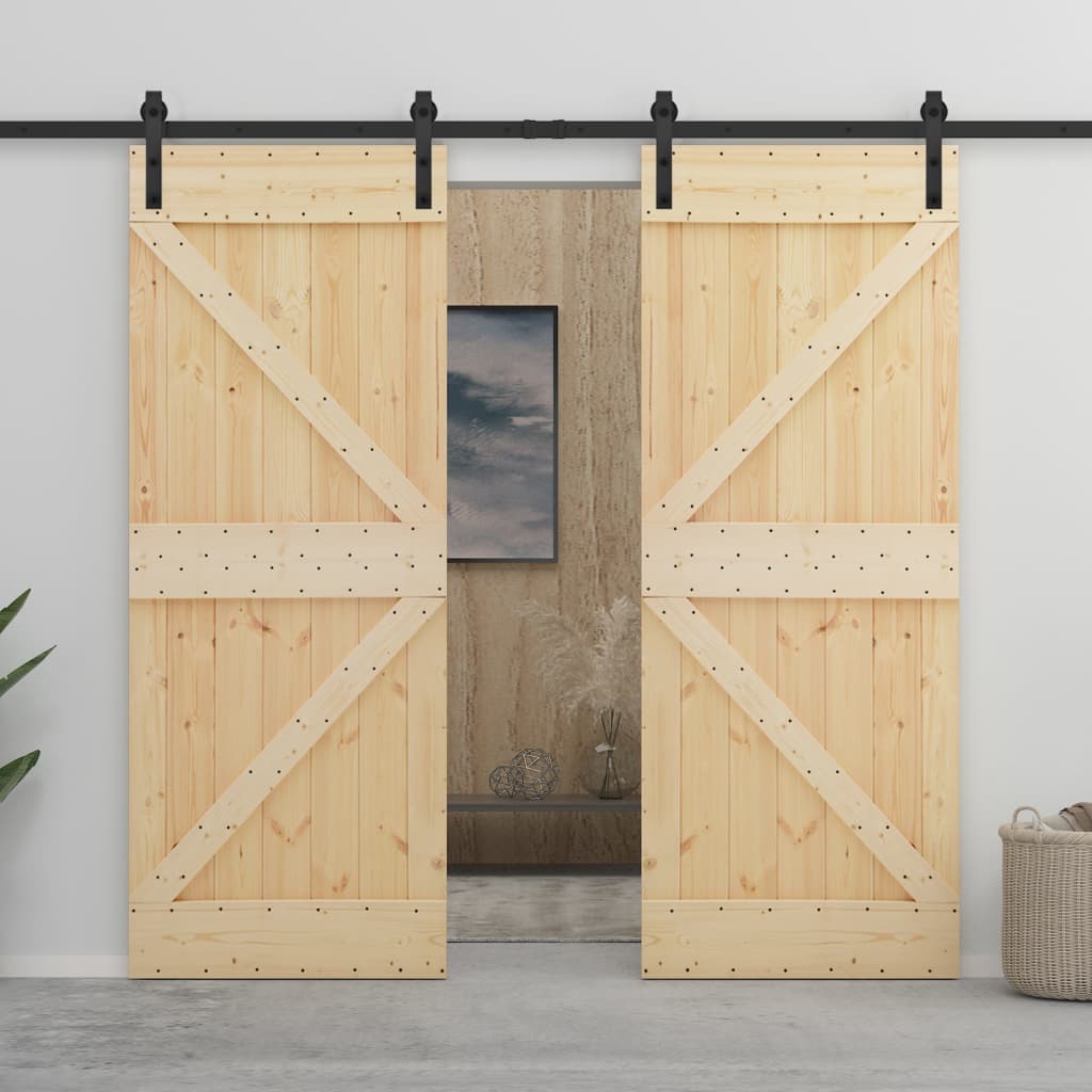 VidaXL sliding door with batter 80x210 cm Solid pine