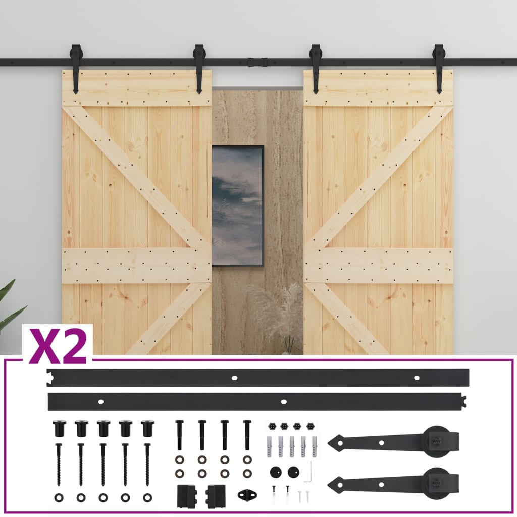 Vidaxl rutscht Dier mat Batter 90x210 cm feste Péiere