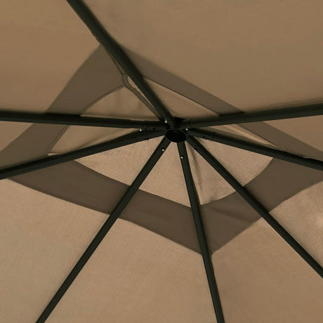 Vidaxl -Laube mit Pole bedeckt 160 g m² 3x3x2,6 M Taupe