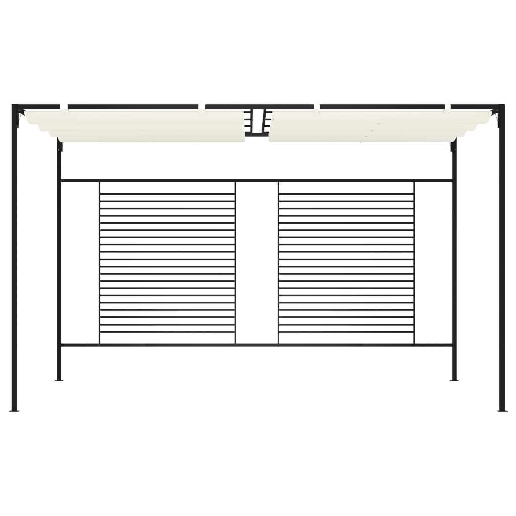 Vidaxl Arbor s rozšiřitelnou střechou 180 g m² 3x4x2,3 m krémové