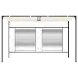 Vidaxl arbor with extendable roof 180 g m² 3x4x2.3 m cream -colored