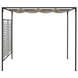 Arbor de Vidaxl con techo extensible 180 g m² 3x4x2.3 m taupe