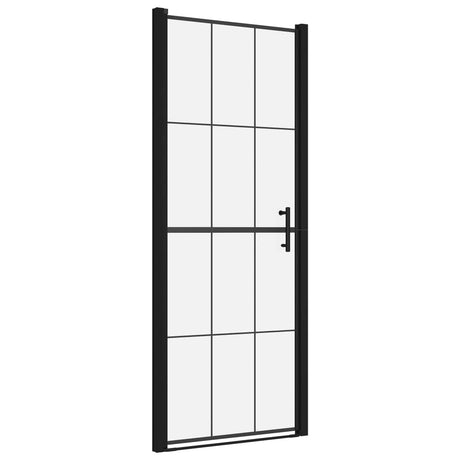 VIDAXL -Duschtür 81x195 cm gehärtetes Glas schwarz