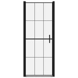 VIDAXL -Duschtür 91x195 cm gehärtetes Glas schwarz