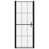 Vidaxl shower door 91x195 cm hardened glass black