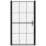 VIDAXL Duschtür 100x178 cm gehärtetes Glas schwarz