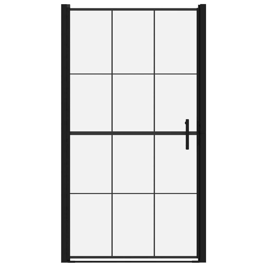 Vidaxl douchedeur 100x178 cm gehard glas zwart