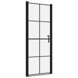 Puertas de ducha Vidaxl 81x195 cm de vidrio endurecido negro