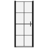 Vidaxl Duschtüren 81x195 cm gehärtetes Glas schwarz