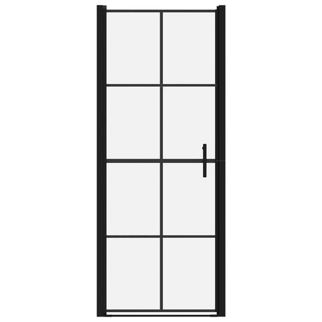 Vidaxl Duschtüren 81x195 cm gehärtetes Glas schwarz