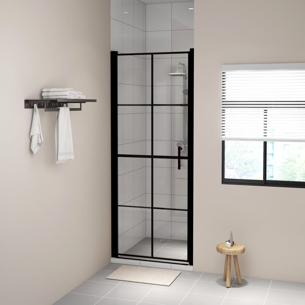 VidaXL shower doors 81x195 cm hardened glass black