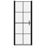 Vidaxl Duschdier 91x195 cm Häerteg Glas schwaarz