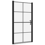 Vidaxl shower door 100x178 cm hardened glass black