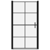 VIDAXL Duschtür 100x178 cm gehärtetes Glas schwarz