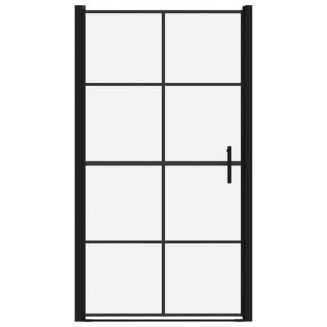 VIDAXL Duschtür 100x178 cm gehärtetes Glas schwarz