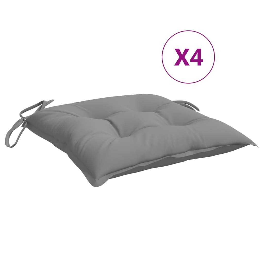 VIDAXL -Stuhlkissen 4 Stcs 40x40x7 cm Oxford Stoff grau