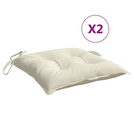 VIDAXL -Stuhlkissen 2 PCs 40x40x7 cm Stoffcrèmewit