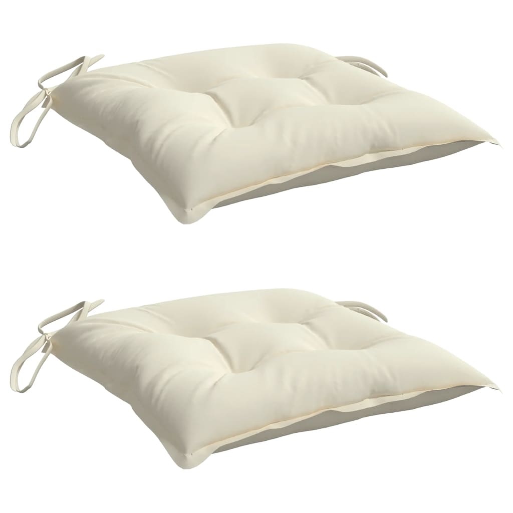 Coussins de chaise Vidaxl 2 PCS 40x40x7 cm Crèmewit