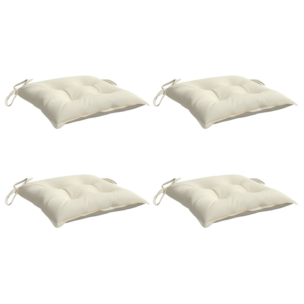 VIDAXL -Stuhlkissen 4 PCs 40x40x7 cm Oxford Fabric Crèmewit