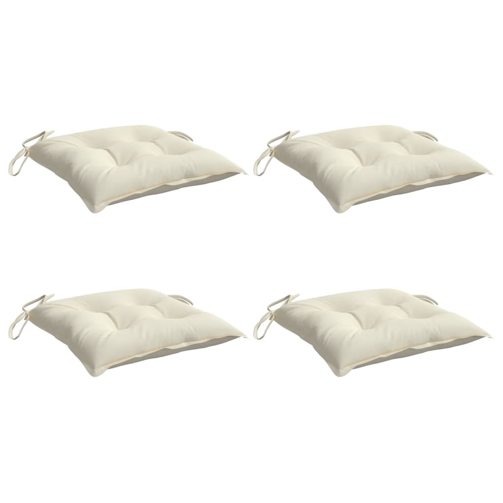 Coussins de chaise vidaxl 4 pcs 40x40x7 cm oxford tissu crèmewit