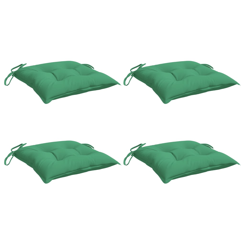 Coussins de chaise Vidaxl 4 pcs 40x40x7 cm Oxford tissu vert