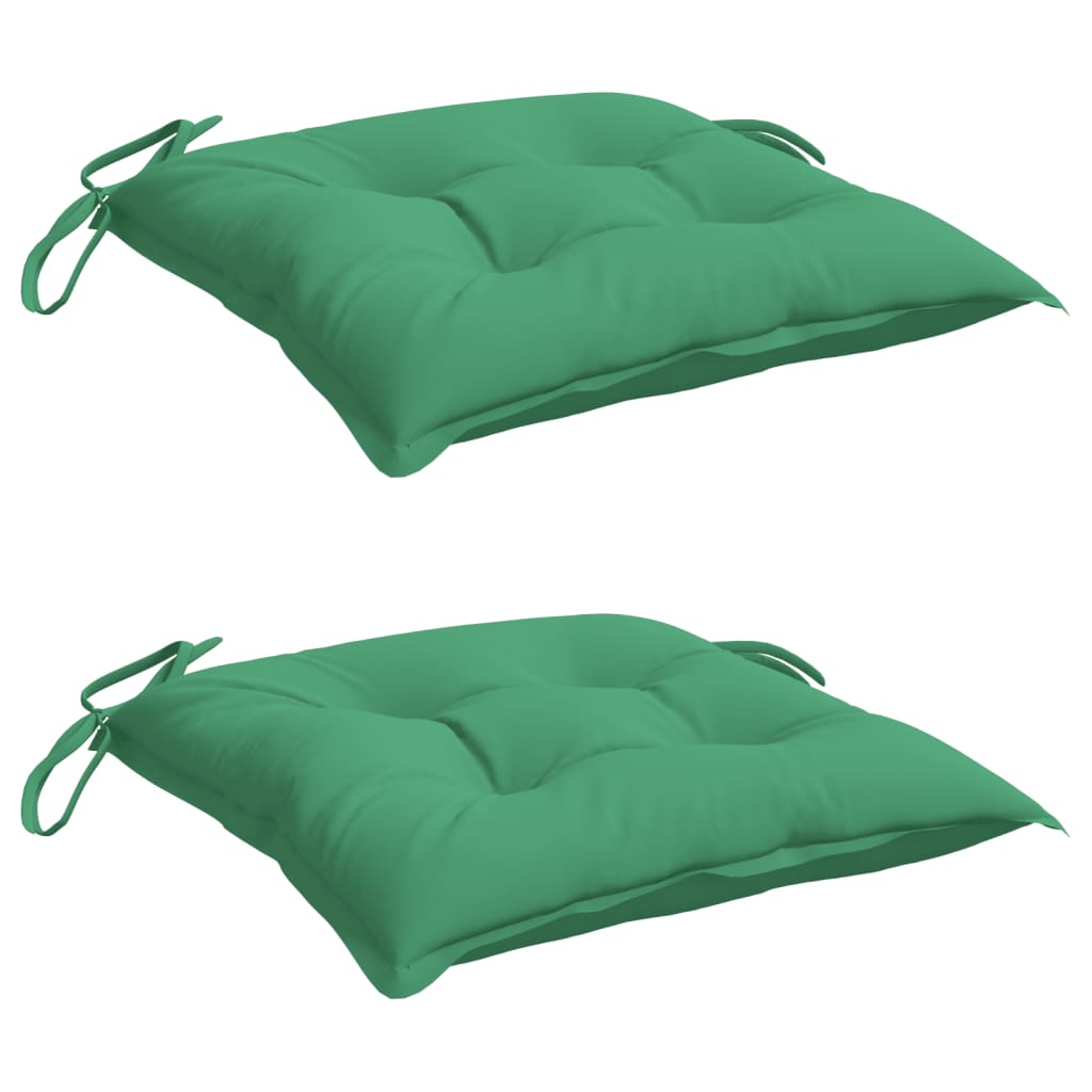 Coussins de chaise Vidaxl 2 ST 50x50x7 cm Oxford tissu vert