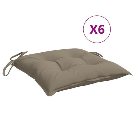 Vidaxl stoelkussens 6 st 50x50x7 cm oxford stof taupe