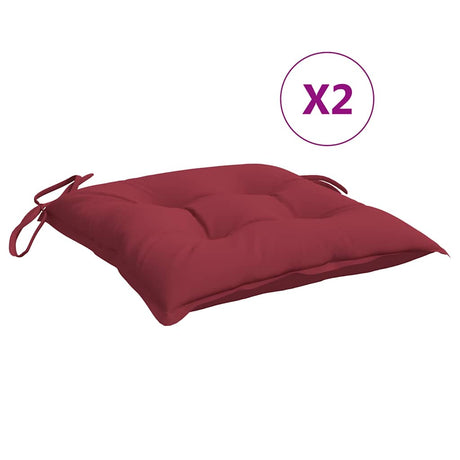 Vidaxl stoelkussens 2 st 50x50x7 cm oxford stof wijnrood