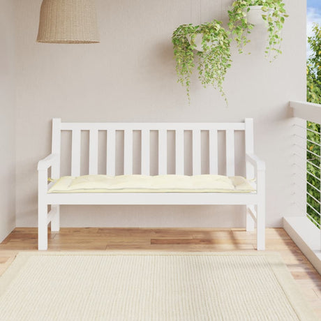 Vidaxl Garden Bench Kissen 150x50x7 cm Oxford Stoff Crèmewit