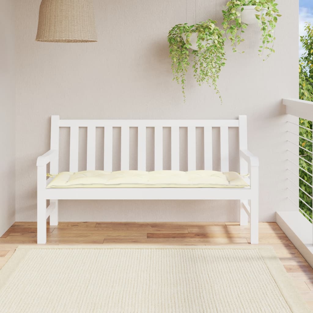 Vidaxl Garden Bench polštář 150x50x7 cm oxford tkanina crèmewit